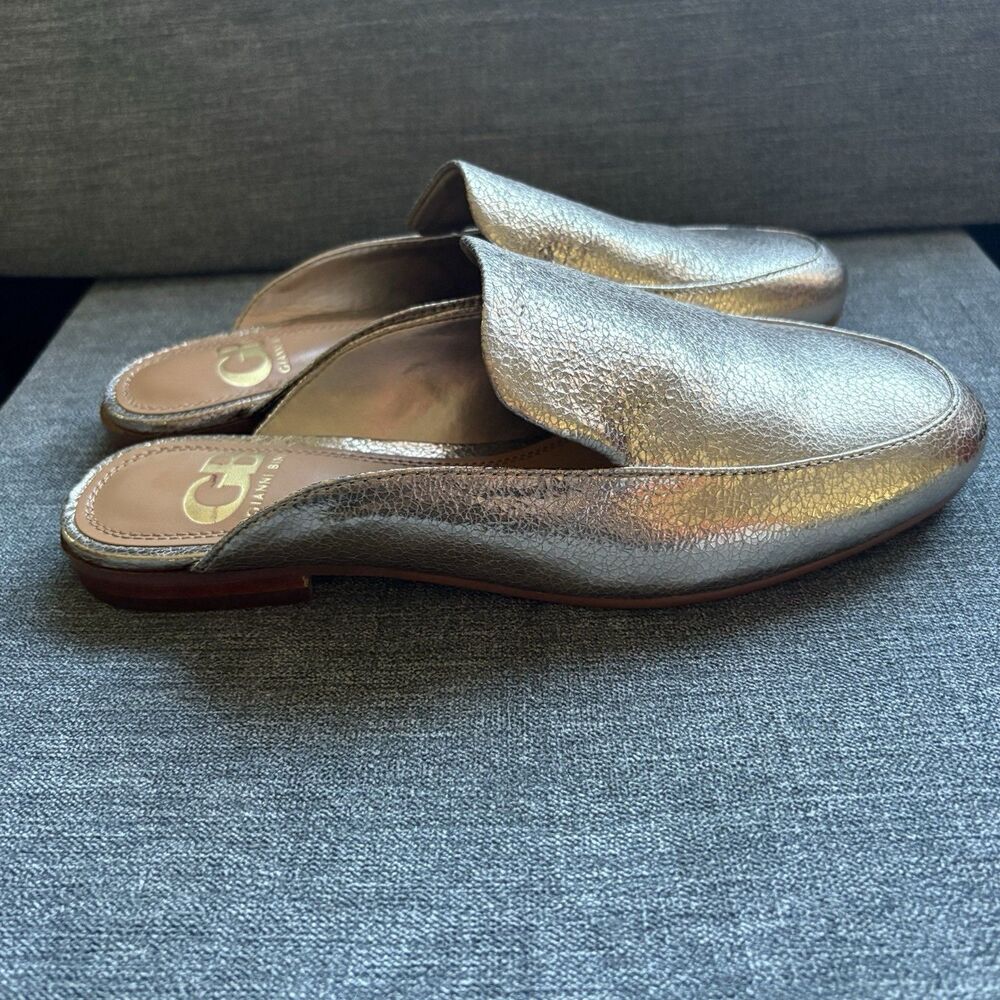 Giani Bini Gold Pebbled Leather Flat Fancy Party Classic Work Fun Shoe Women 5.5 - Picture 7 of 15
